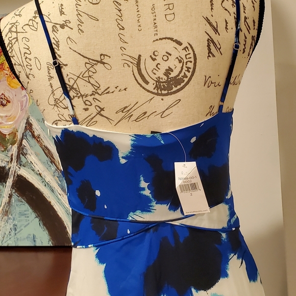 Banana Republic Women White & Blue Maxi Spaguetti Straps Dress Size 2. - Picture 4 of 6